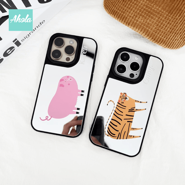 【Animal Party】Protective Mirror Phone Case 全包邊動物鏡面名字電話殼