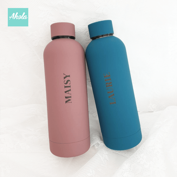 【Vivid】Engraved Name Stainless Steel Hot or Cold Matte Bottle 刻名不鏽鋼保冷/保温樽( 3-5個工作日完成)