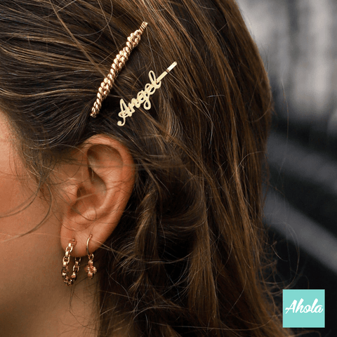 【Francesca】Personalized Hair Bobby Pin Clips 自訂名字髮夾