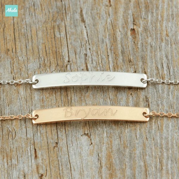 SP022 長牌刻字手鏈 Sterling Silver Engraved Bar Bracelet  📣此產品新年/情人節前出貨已截單, 由1月15號至2月26號落單將會在3月中/尾寄出 - Ahola