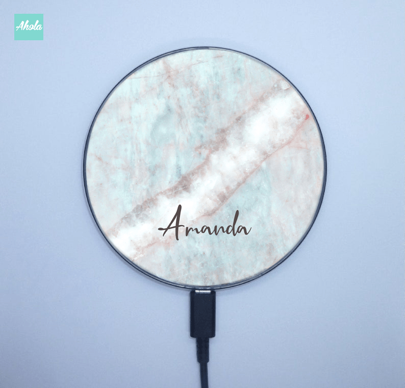 【Marble】10W Ultra thin FastWireless Charger Pad 雲石名字無線差電板 - Ahola