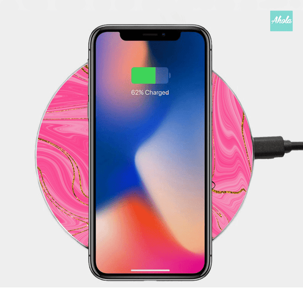 【Agate Gem】10W Ultra thin FastWireless Charger Pad 抽象瑪瑙石名字無線差電板 - Ahola