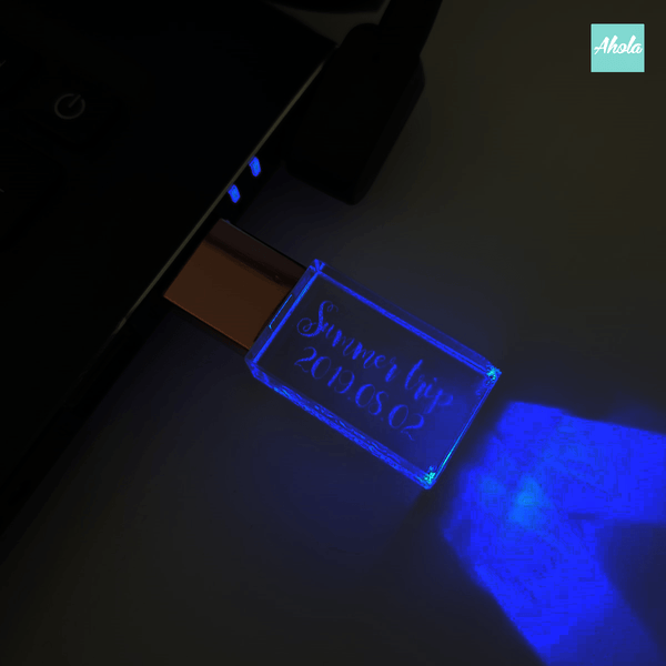 【Any words】Laser Engraved Crystal USB drive 激光刻字水晶USB手指 - Ahola