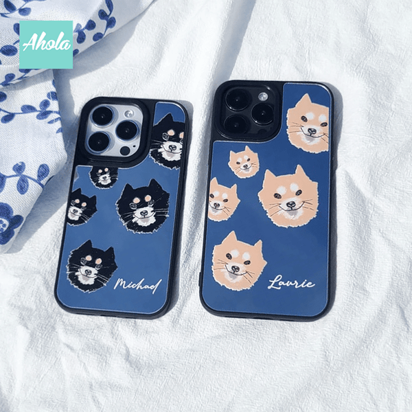 【Shiba Inu】Protective Mirror Phone Case 全包邊柴犬鏡面名字電話殼