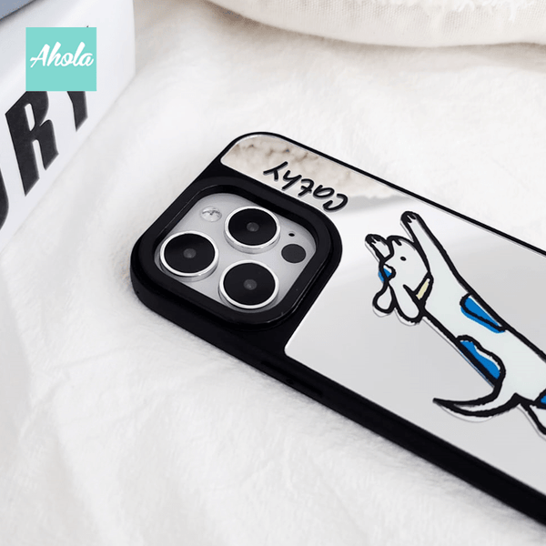 【Inu】Protective Dog Print Mirror Phone Case 全包邊狗狗鏡面名字電話殼