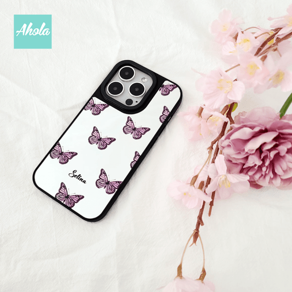 【Butterfly】Protective Mirror Phone Case 全包邊蝴蝶鏡面名字電話殼