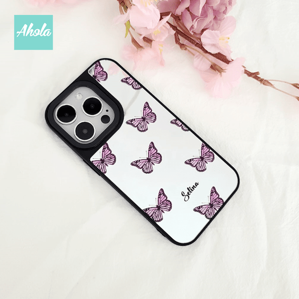 【Butterfly】Protective Mirror Phone Case 全包邊蝴蝶鏡面名字電話殼