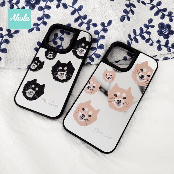 【Shiba Inu】Protective Mirror Phone Case 全包邊柴犬鏡面名字電話殼