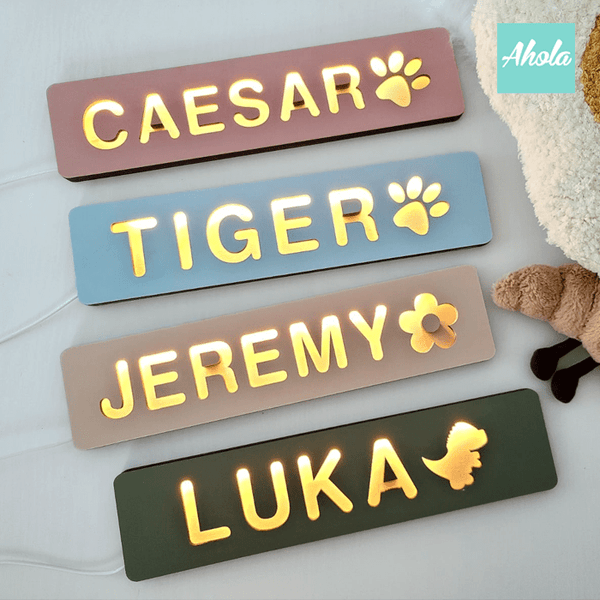 【Brighter】Personalized Name Wooden Sign Night Light 木牌小夜燈