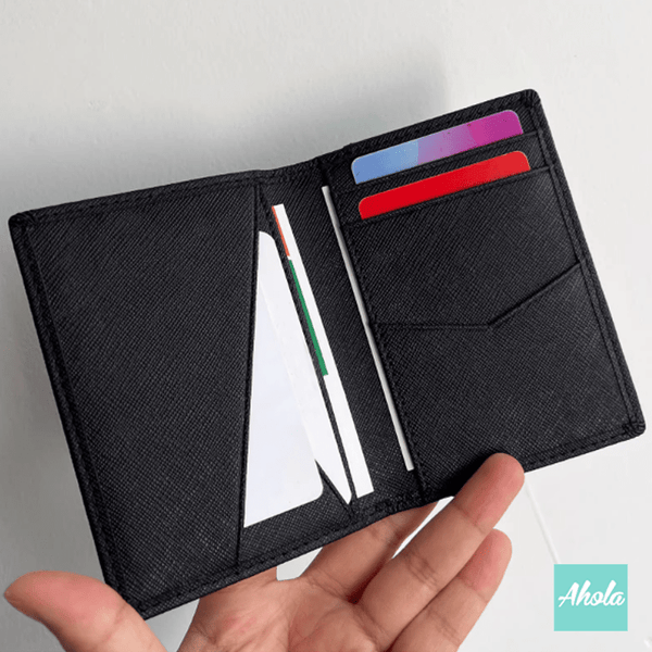 【Zenga】Genuine Leather Fold Card Wallet 牛皮燙金壓字卡包