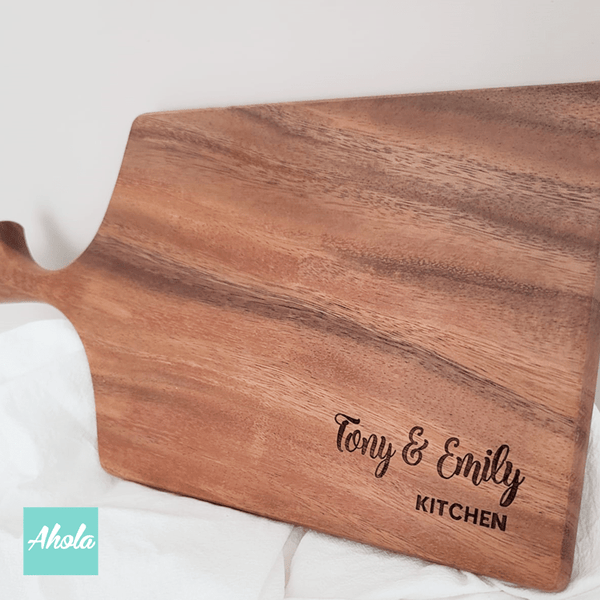 【Patsy】Wood Cutting Board with Branch shape handle 相思木刻字樹枝形狀手柄多用途砧板 (3-5個工作天完成)