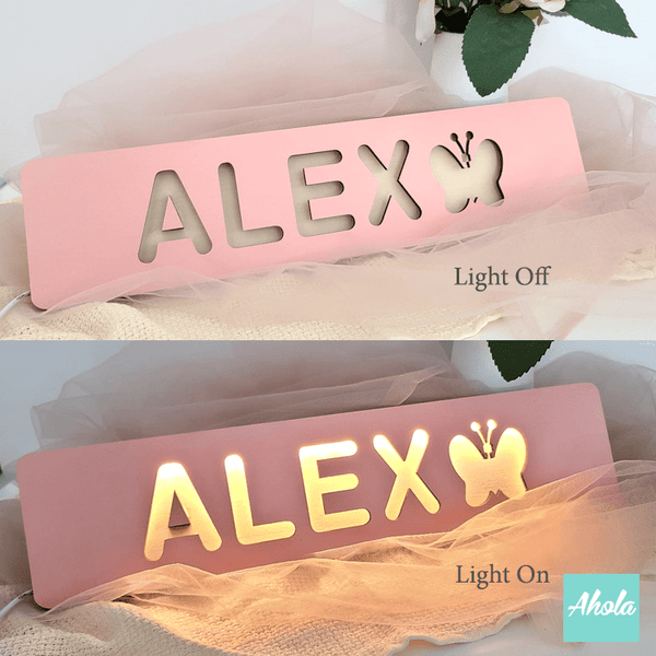 【Brighter】Personalized Name Wooden Sign Night Light 木牌小夜燈