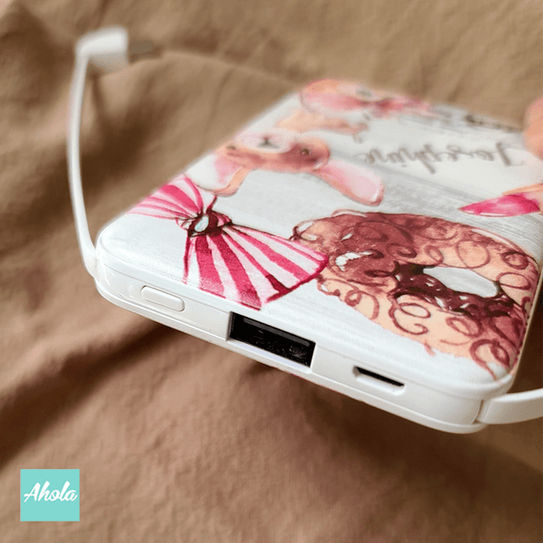 【Cutie Dog】Portable Power Bank with built-in wire 小狗內置線便攜式差電器 - Ahola