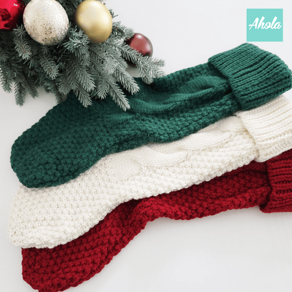 【Festive】Personalised Embroidered Knit Christmas Stocking 木製名牌針織聖誕襪❄️聖誕限定的客製聖誕襪🎄 11/15截單，12月初寄出到中寄出