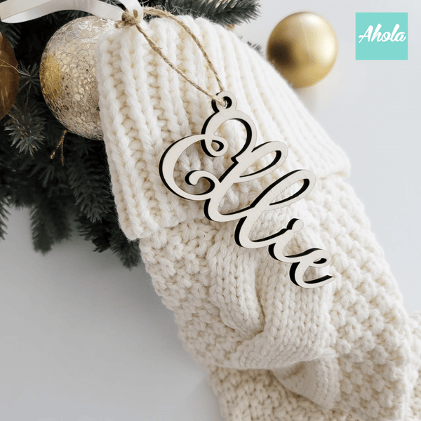 【Festive】Personalised Embroidered Knit Christmas Stocking 木製名牌針織聖誕襪❄️聖誕限定的客製聖誕襪🎄 11/15截單，12月初寄出到中寄出