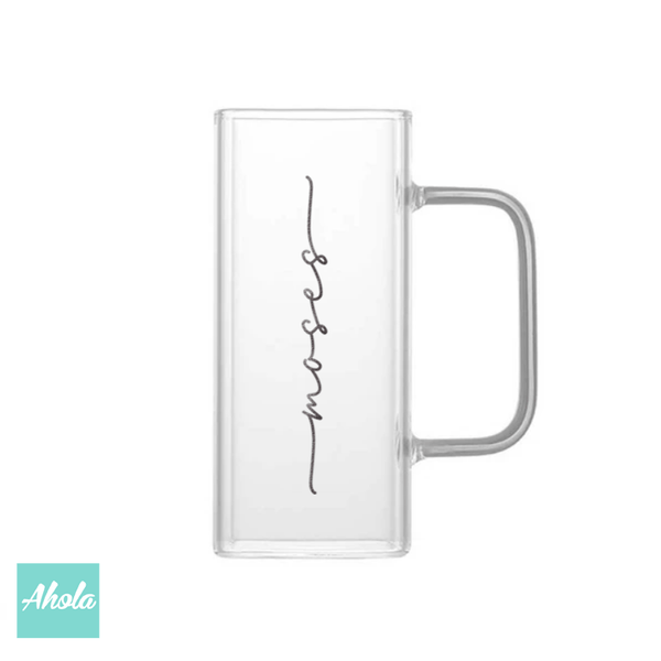 【Mason】Personalizable Clear Square Glass Mug 方形玻璃杯