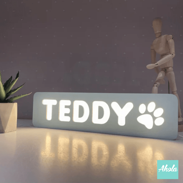 【Brighter】Personalized Name Wooden Sign Night Light 木牌小夜燈