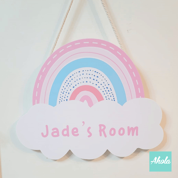 【Rainbow】Name Door Sign 名字彩虹掛牌