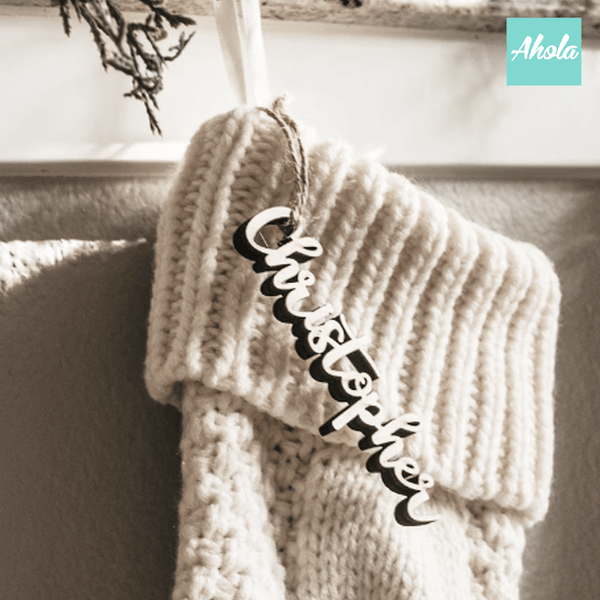 【Festive】Personalised Embroidered Knit Christmas Stocking 木製名牌針織聖誕襪❄️聖誕限定的客製聖誕襪🎄 11/15截單，12月初寄出到中寄出
