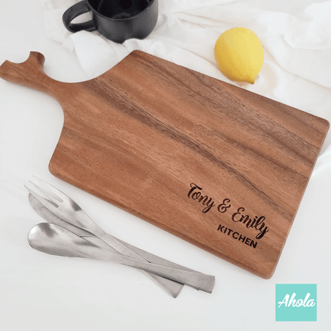 【Patsy】Wood Cutting Board with Branch shape handle 相思木刻字樹枝形狀手柄多用途砧板 (3-5個工作天完成)