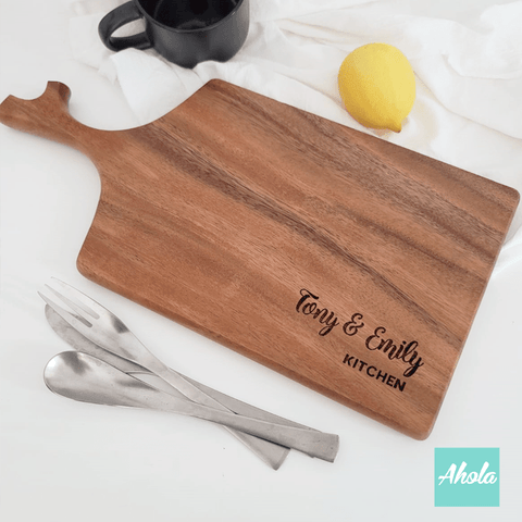【Patsy】Wood Cutting Board with Branch shape handle 相思木刻字樹枝形狀手柄多用途砧板 (3-5個工作天完成)