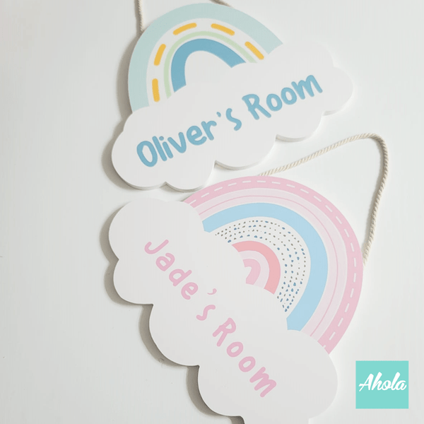 【Rainbow】Name Door Sign 名字彩虹掛牌
