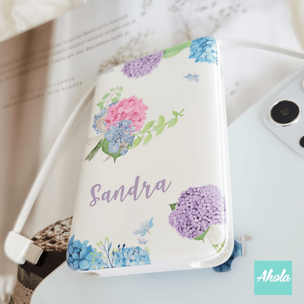 【Hydrangea】Portable Power Bank with built-in wire 繡球花內置線便攜式差電器