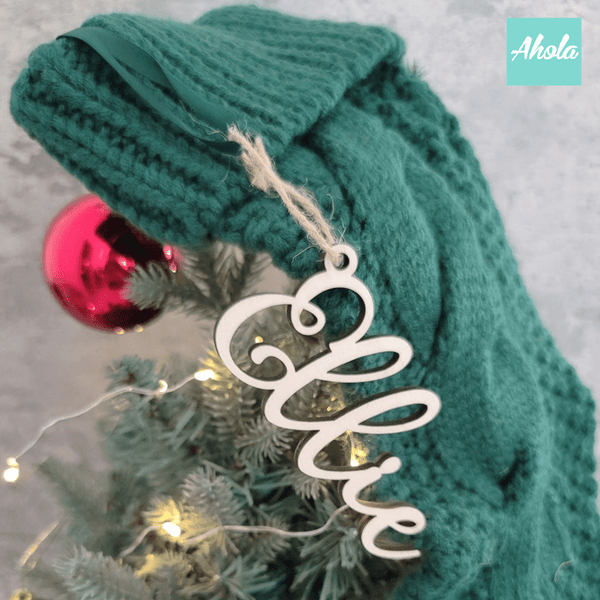 【Festive】Personalised Embroidered Knit Christmas Stocking 木製名牌針織聖誕襪❄️聖誕限定的客製聖誕襪🎄 11/15截單，12月初寄出到中寄出