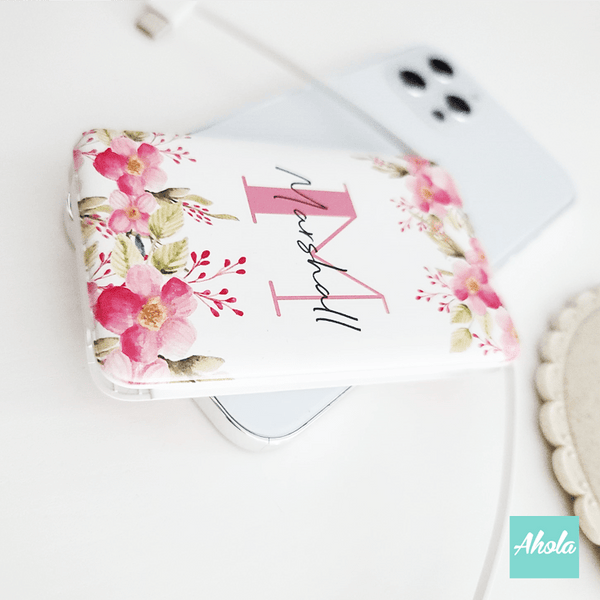 【Florette】Portable Power Bank with built-in wire 小紅花內置線便攜式差電器