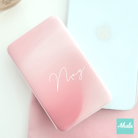 【French Pink】Portable Power Bank with built-in wire 法國粉色內置線便攜式差電器