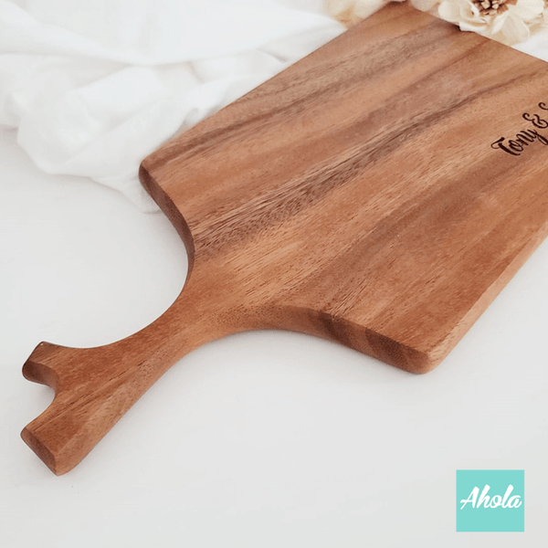 【Patsy】Wood Cutting Board with Branch shape handle 相思木刻字樹枝形狀手柄多用途砧板 (3-5個工作天完成)