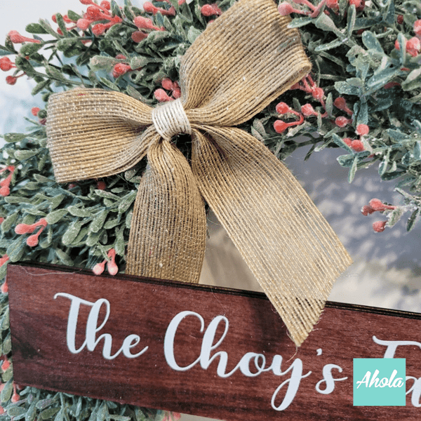 【Harold】Christmas Wreath with Wooden tag 聖誕花環木製刻牌   ❄️聖誕限定的客製木牌聖誕花環🌸 11/15截單，12月初寄出
