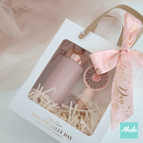 【Summer】Engraved Stainless Steel Water Bottle + Mini Fine Fan 刻字不鏽鋼保冷/保温樽+便攜風扇套裝