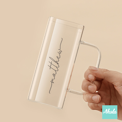 【Mason】Personalizable Clear Square Glass Mug 方形玻璃杯