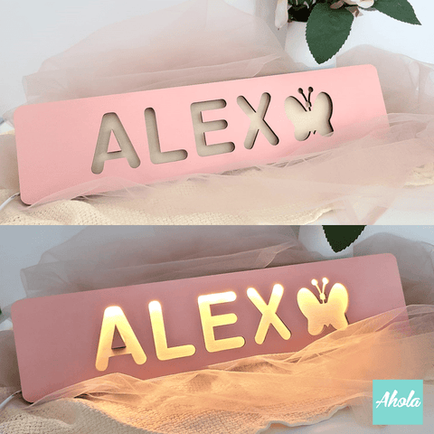 【Brighter】Personalized Name Wooden Sign Night Light 木牌小夜燈