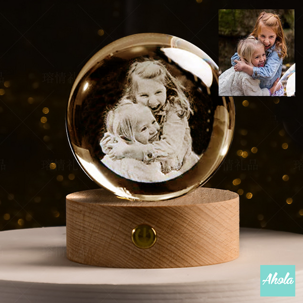 【Photograph】Crystal Ball Wooden Light 照片水晶球小燈盒