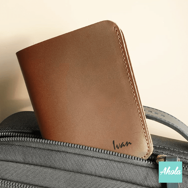 【Bellroy】Genuine Leather Fold Card Wallet 牛皮刻字銀包