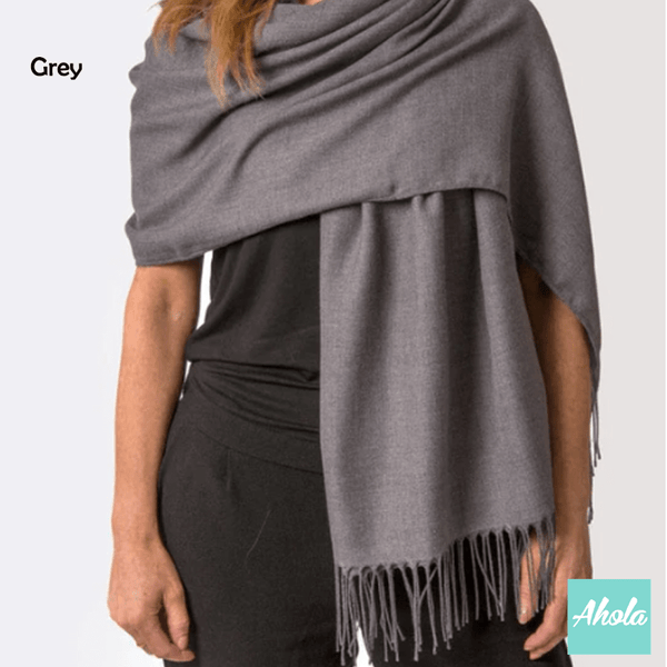 【Warmth】Embroidery name/phrase Cashmere silk scarf 繡英文字蚕絲羊絨圍巾