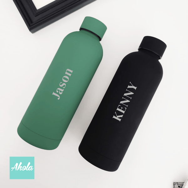 【Vivid】Engraved Name Stainless Steel Hot or Cold Matte Bottle 刻名不鏽鋼保冷/保温樽( 3-5個工作日完成)