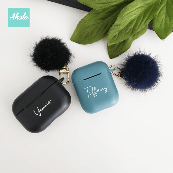 【Momo】Apple Airpods Silicone Case With Fur Pompom