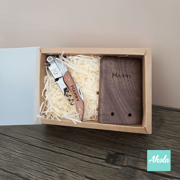 【Munich】Wooden Opener+Phone stand Gift Set 木製開瓶器+手機座禮盒套裝