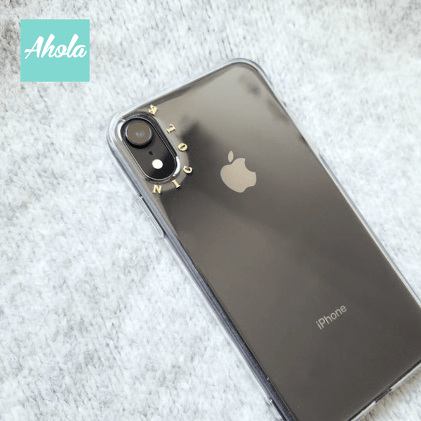 【Oro】Gold Letter Transparent Phone Case 金色字母硬底全包軟邊矽膠電話殼