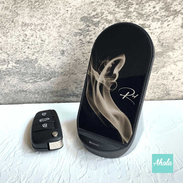 【Tinted Smoke】2 in 1 15W Qi Fast Wireless Charger Stand For Phones & Airpods 二合一白色煙霧名字無線差電座