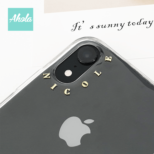 【Oro】Gold Letter Transparent Phone Case 金色字母硬底全包軟邊矽膠電話殼