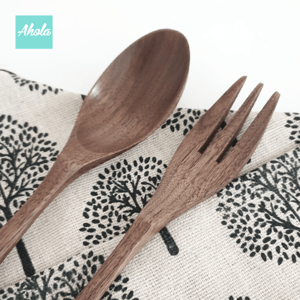 【Nana】Japanese Style Wooden Cutlery Set 日式木製刻字餐具Set
