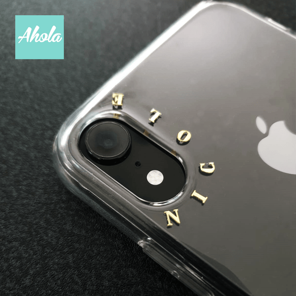 【Oro】Gold Letter Transparent Phone Case 金色字母硬底全包軟邊矽膠電話殼