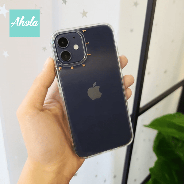 【Oro】Gold Letter Transparent Phone Case 金色字母硬底全包軟邊矽膠電話殼
