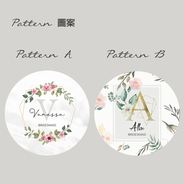 Floral wreath Bridesmaid Round Double Sided Compact Mirror 花環伴娘隨身鏡盒 - Ahola