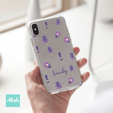 【Lauv】Soft TPU transparent phone case 紫色小花名字透明電話軟殼