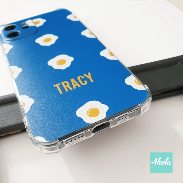 【Tamago】Egg Print Soft TPU transparent phone case 雞蛋圖案名字透明電話軟殼